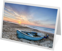 C0400 - Turquoise Fishing Boat at Sunrise